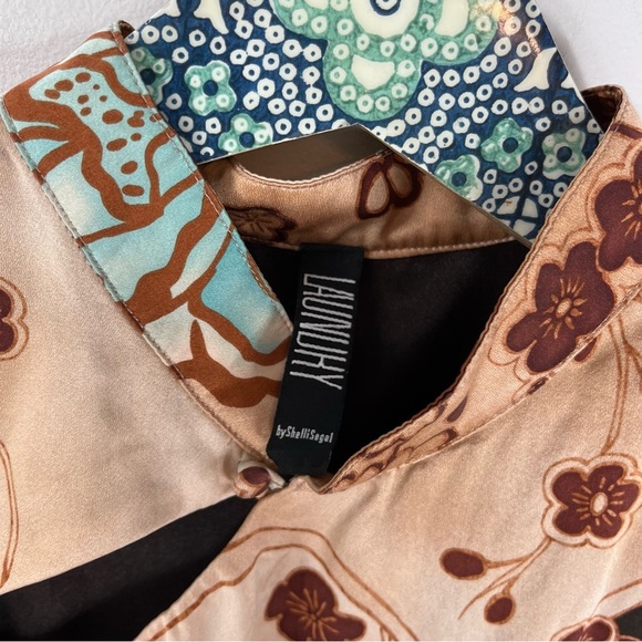 Laundry By Shelli Segal Tops Vintage 9s Y2k Floral Silk Cheongsam